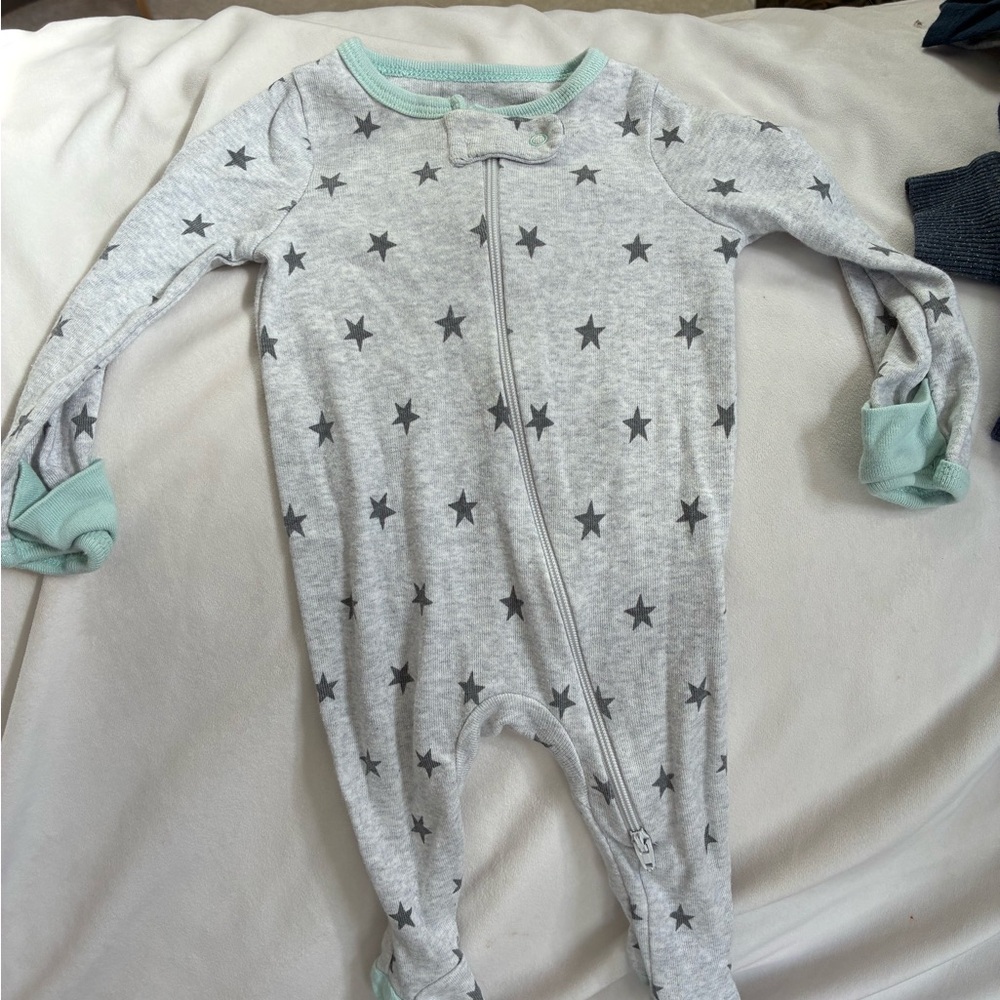 Cloud Island Mint and Gray Star Footie